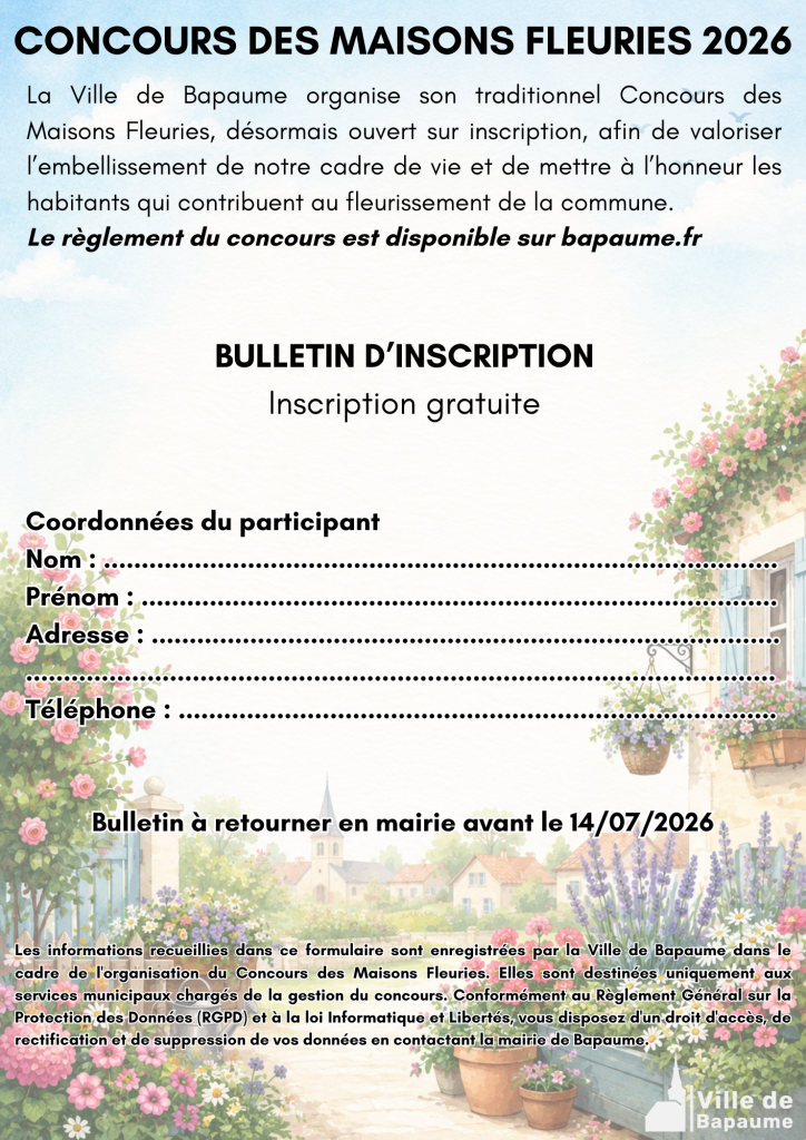 Règlement du concours des maisons fleuries 2026