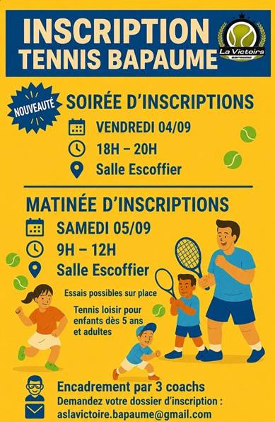 Inscription Tennis Bapaume
