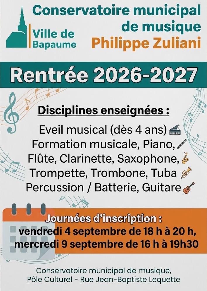 Conservatoire municipal de musique Philippe Zuliani : ouverture des inscriptions pour la rentrée 2026-2027